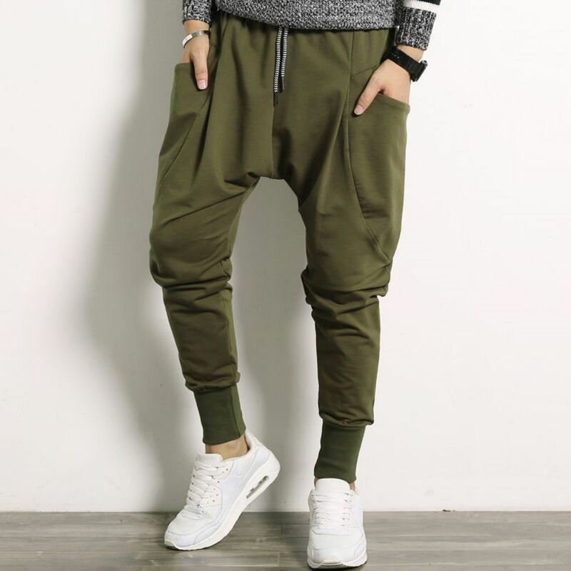 Pantaloni della tuta da uomo pantaloni Hip Hop Harem Streetwear pantaloni Casual Solid Jogger Pocket Harajuku Cargo Fashion Trend