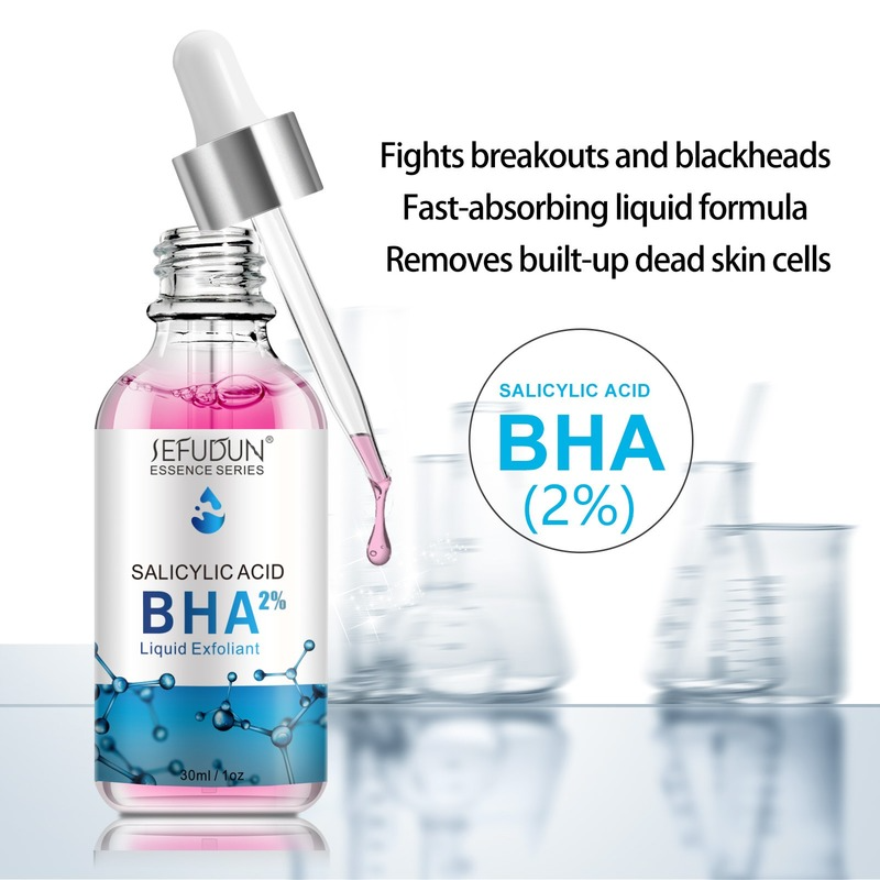 Esencia de ácido salicílico BHA elimina puntos negros, reduce la lluvia de melanina e ilumina la esencia de la piel