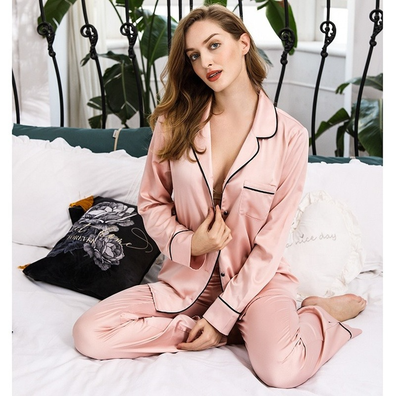 Elegant Women's Sets designer Sexy Sleepwear Silk Pyjamas Plus Size Lingere Loungewear Home Clothes Nightwear Women's pajamas