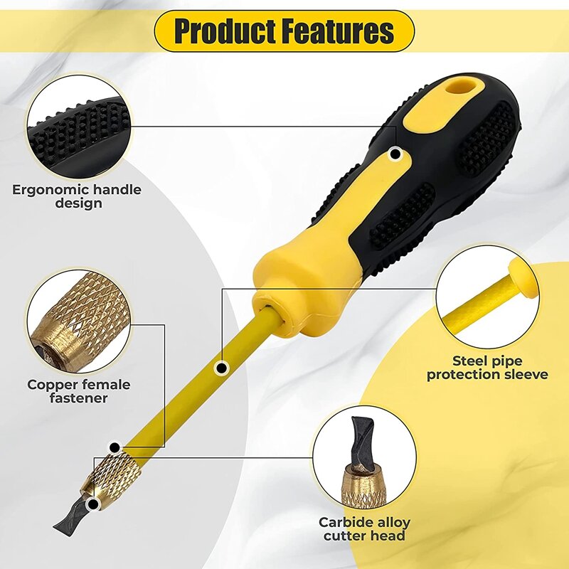 Grout Removal Tool 2 In 1 (Carbide Alloy Head), Grout Remover, Caulking Removal Tool, Grout Cleaning Tool, Scraper