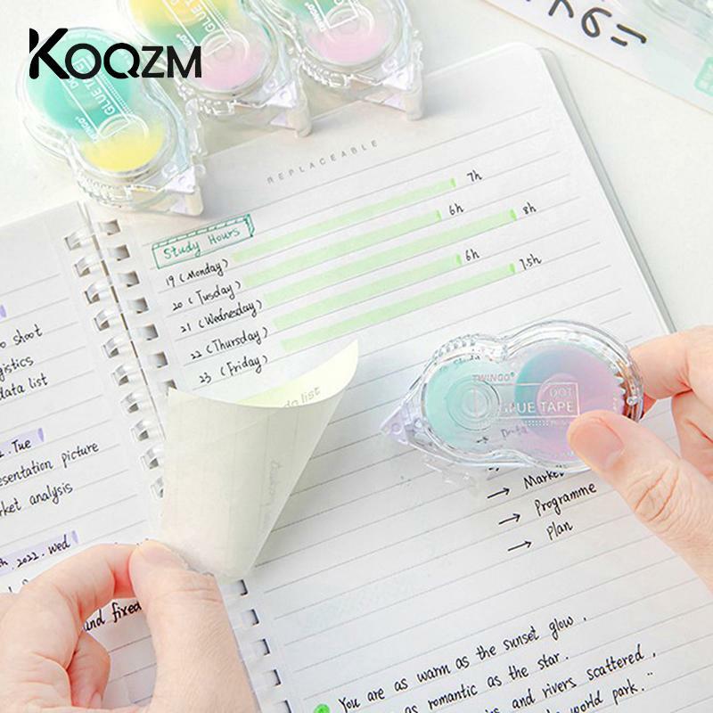 1Pcs Plastic Transparent Gradient Dot Glue Creative Minimalist Japanese Style Macaron Color DIY Decoration Double Sided Tape