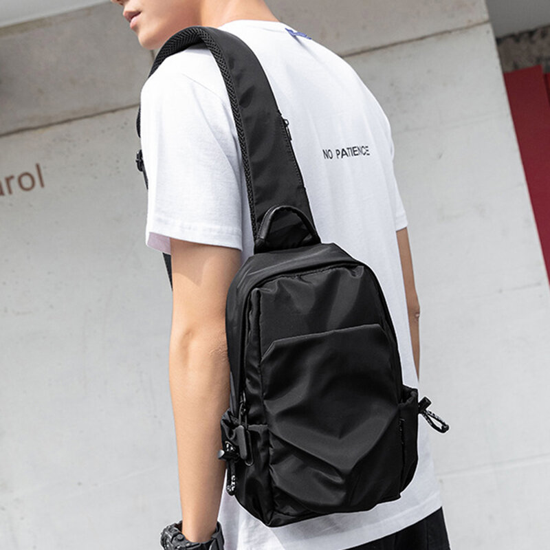 แฟชั่นผู้ชายไหล่กระเป๋าผู้ชาย Oxford Messenger กระเป๋าซิปกระเป๋า Oxford Sling กระเป๋าน้ำหนักเบาสำหรับเดินทา...