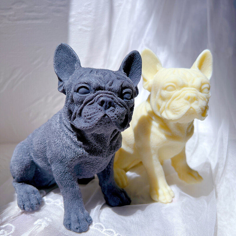 Frenchie cão vela molde de silicone animal cera soja bulldog francês vela moldes filhote cachorro amante casa decoração presente