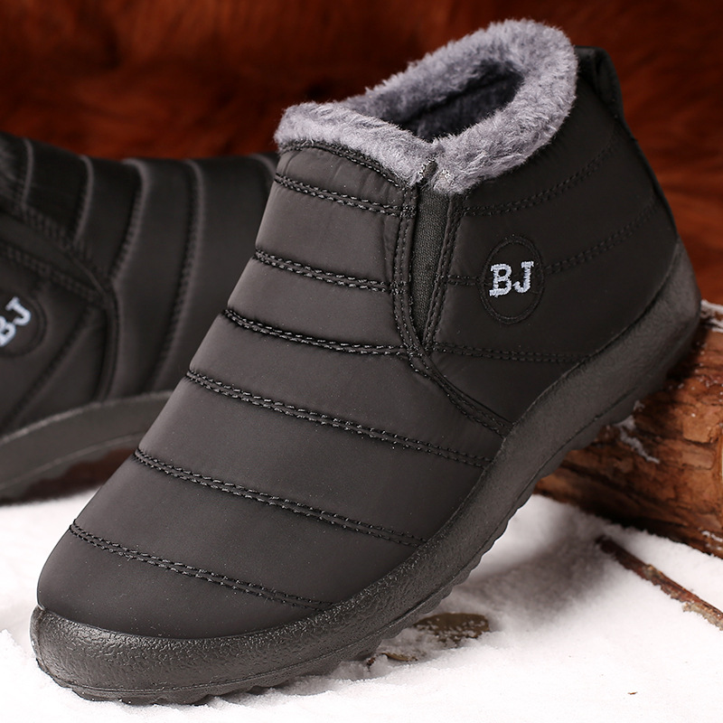 Ботинки мужские зимние на платформе, дышащие, водонепроницаемые, до щиколотки, рабочая обувь, модная зимняя обувь