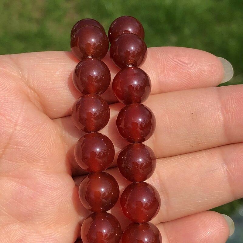 AAA – perles d'agates cornaline rouges pour la fabrication de bijoux, rondes, amples, pour la fabrication de bracelets et de colliers, 6/8/10MM, brin de 15 pouces