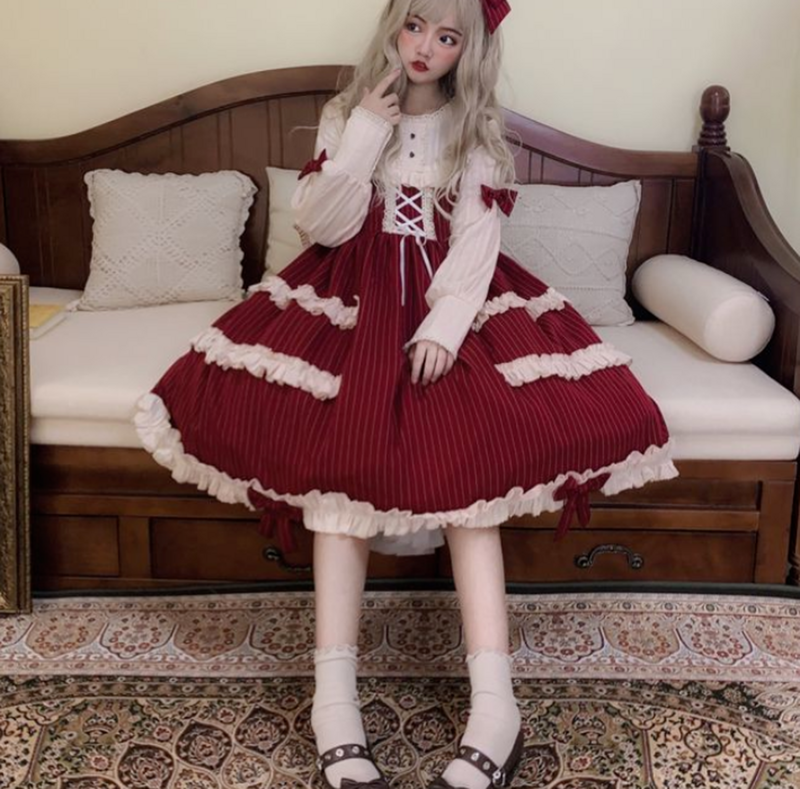 Classical Dress Puff Doll OP Autumn And Winter Long-Sleeved Daily Girl Lolita Dress