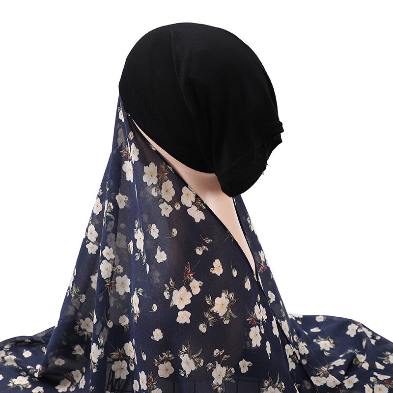 المرأة المسلمة بونيه الشيفون الحجاب وشاح تحت وشاح مع غطاء بونيه الحجاب وشاح الإسلام الحجاب الحجاب Turbante