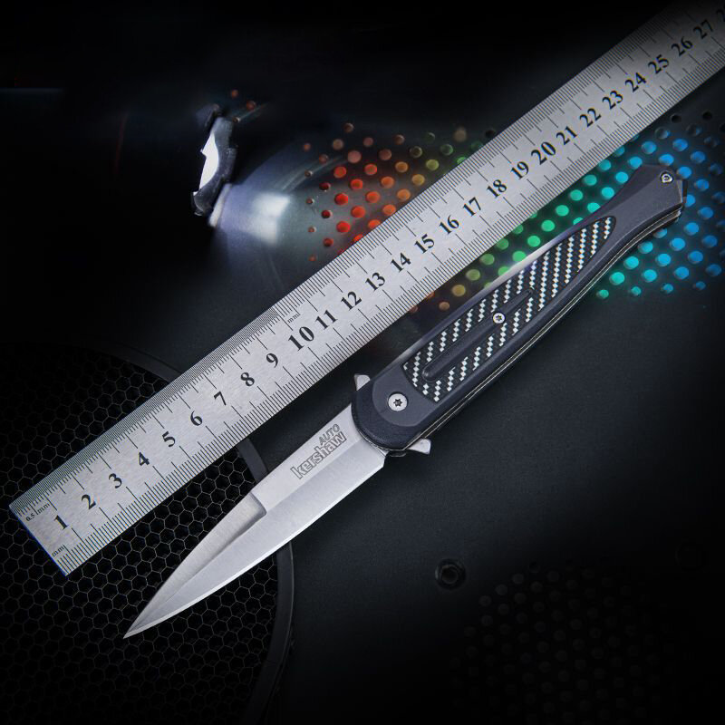 Kershaw-cuchillo plegable táctico para exteriores, Herramienta de bolsillo EDC con mango de fibra ABS, portátil, de autodefensa, pez espada afilada