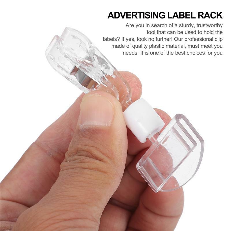 10 pçs boa qualidade pop claro plástico sinal de cartão de papel exibição preço etiqueta promoção clipes suportes no supermercado varejo