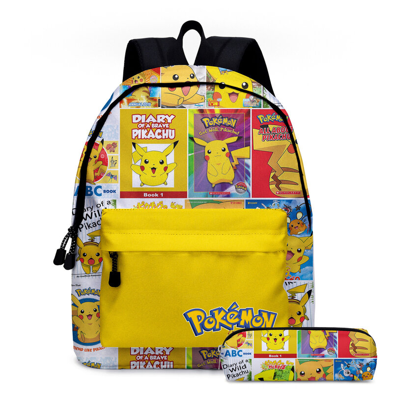 TAKARA TOMY-mochilas escolares de Pokémon para niños y adolescentes, bolsa de viaje de gran capacidad, Pikachu