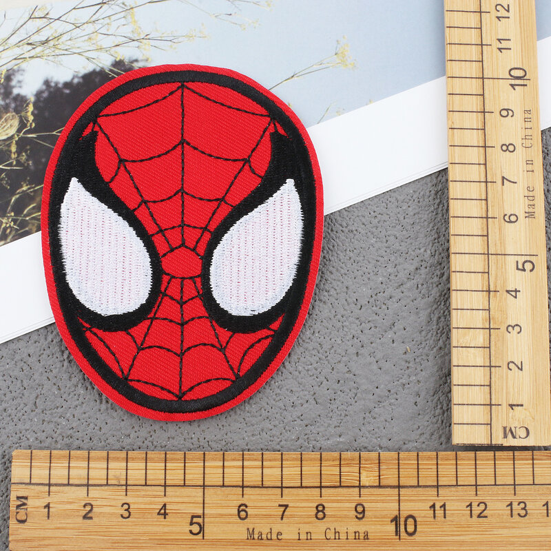 Marvel Patch Kain Spiderman Bordir Patch Pakaian Anime Kartun Kain Dekorasi Aksesori untuk Kemeja Celana Jeans Tas