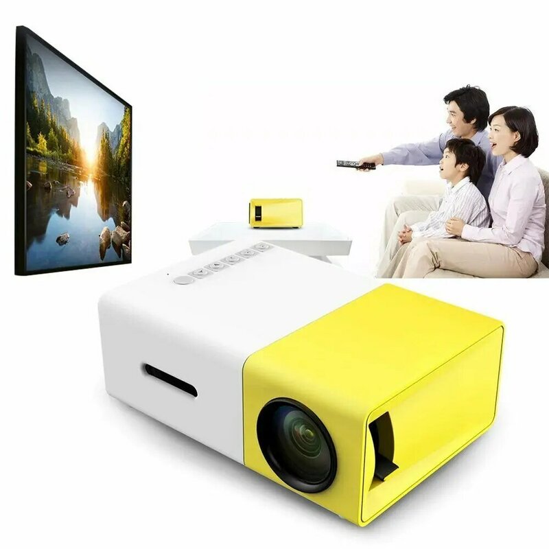 Proyektor Led Mini Yg300 Pro 1080P Home Theater Cinema Beamer AV SD Usb Audio Hdmi Kompatibel HD Layar Penuh Video Media Player