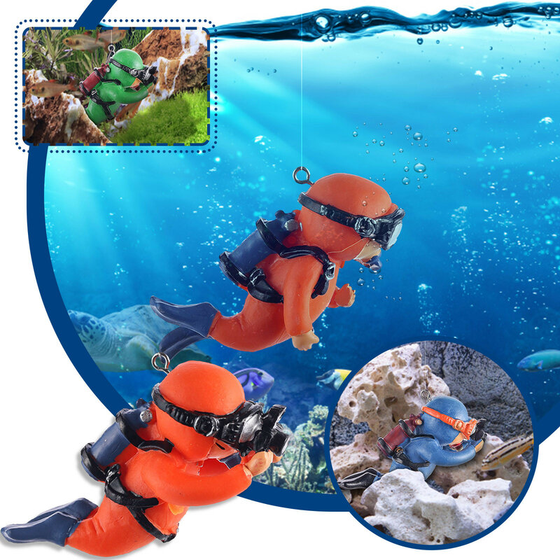 Dekor Aquarium Zubehör Interessant Schwimm Dekoration Fisch Tank Kawaii Frogman Aquarium Ornamente Pet Simulierte Mini Taucher