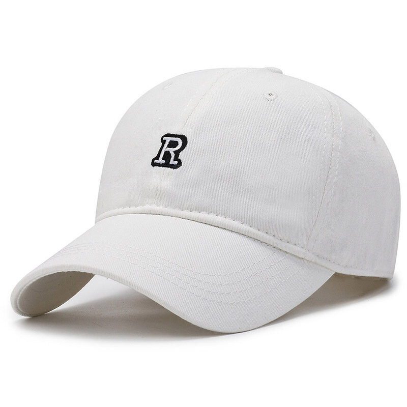 2022 New Black Cap Solid Color Baseball Cap Letter R Snapback Caps Casquette Hats Fitted Casual Hip Hop Dad Hats for Men Women