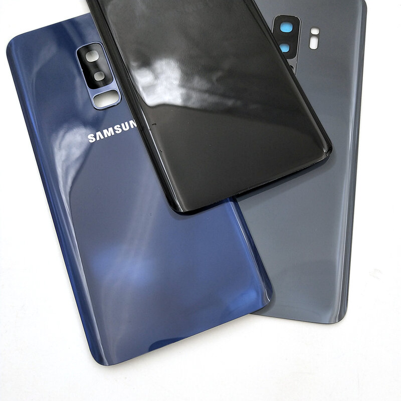 Untuk SAMSUNG Galaxy S9 G960 SM-G960F S9 + Plus G965 SM-G965F Kaca Back Housing Perbaikan Penutup Pintu Belakang Suku Cadang Pengganti