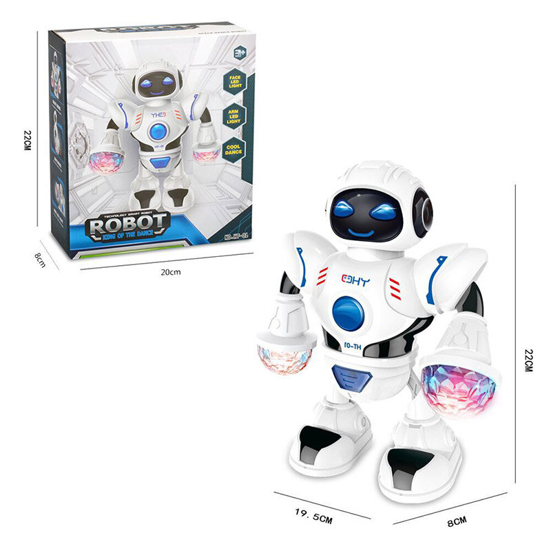 LMC Dancing Robot Electronic Music Shiny Superhero Toys Kids Dolls That Can Sing Dance Accompany Interact Surprise Gift For Kids