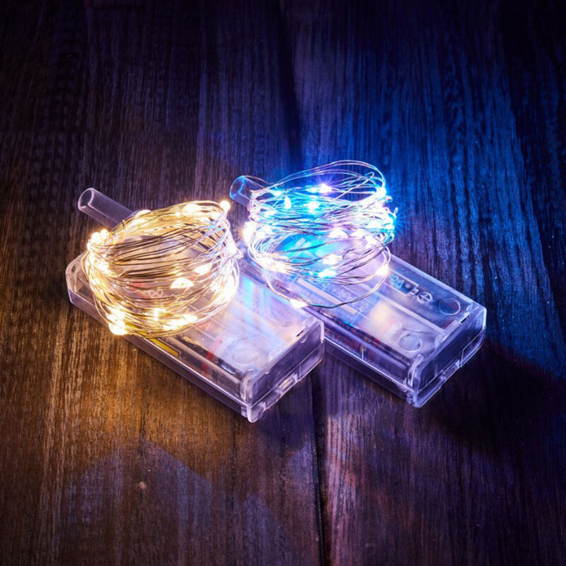 LED ไฟสายแบบเทพนิยายแบตเตอรี่ดำเนินการ LED ทองแดงสายไฟ String กลางแจ้งกันน้ำขวดสำหรับตกแต่งห้องนอน