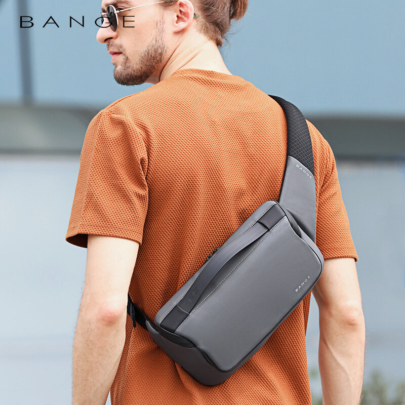 Мужская сумка-слинг через плечо с защитой от кражи