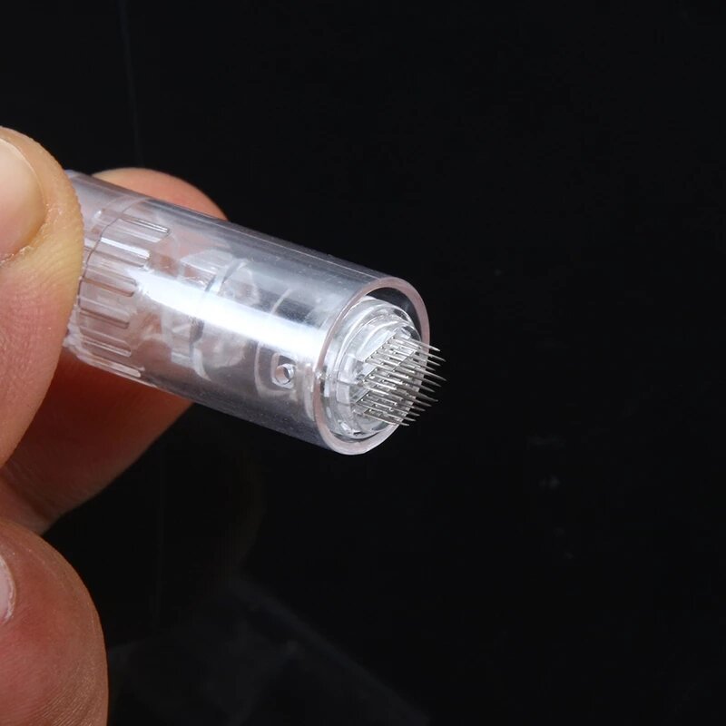 10/50/100Pcs Ronde Nano Pin Naald Cartridge Elektrische Auto Microneedle Derma Pen Tip Voeding Input Voor meso