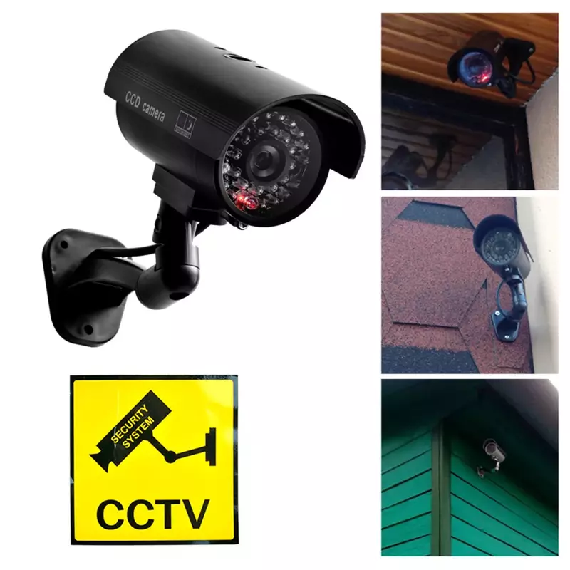 Cámara Falsa de Seguridad CCTV, Cámara Falsa de Seguridad, Resistente al Agua, Exteriores, Señuelo Emulativo IR, LED, Wifi, Flash, Led Roja, Cámara de Videovigilancia