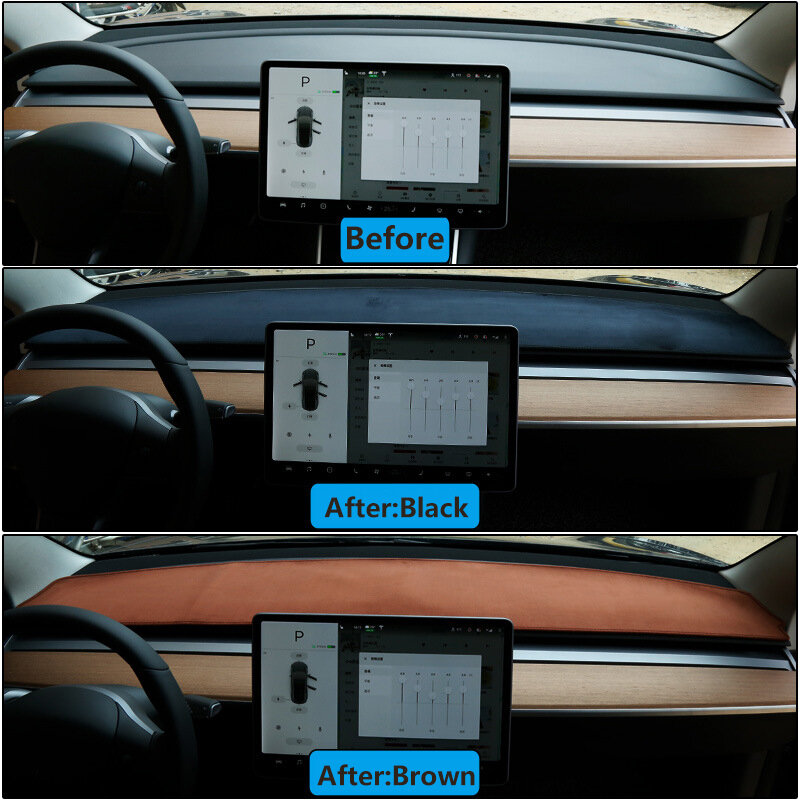 สำหรับ Tesla รุ่น3 Y Dashboard แผง Pad ป้องกันฝุ่น Sun-Shading ลื่นเครื่องมือ Protector บังแดดบอร์ด