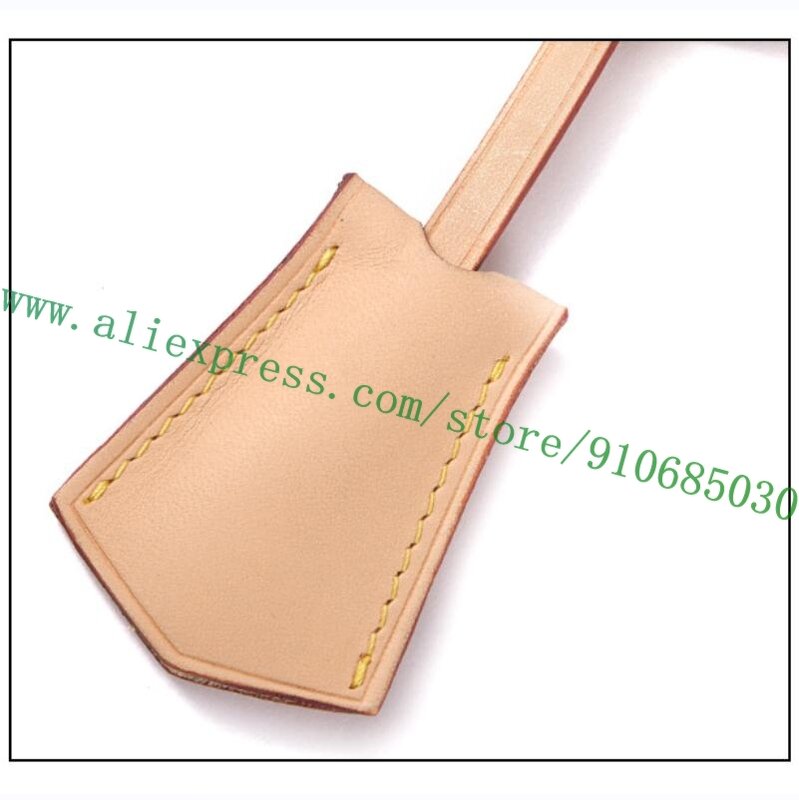 Top Quality Real Vachetta Vegetable Tanned Calfskin Key Bell Hanging Tag Strap Customized Name Hot Stamp Service