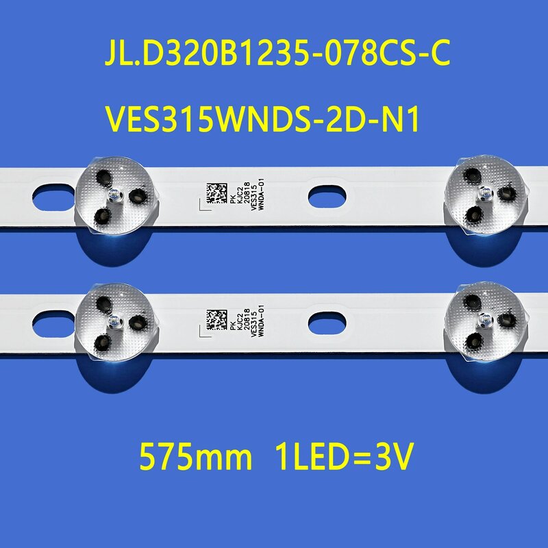 574mm 2pcs x 32 inch LED Backlight Strip Replacement for VESTEL 32D1334DB VES315WNDL-01 VES315WNDS-2D-R02 VES315WNDA-01 11-LEDs