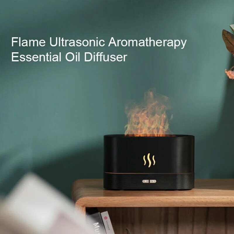 Beutyone płomień rozpylacz zapachów nawilżacz powietrza ultradźwiękowy generator chłodnej mgiełki Fogger Led olejek lampa z płomieniem aromaterapia Difusor