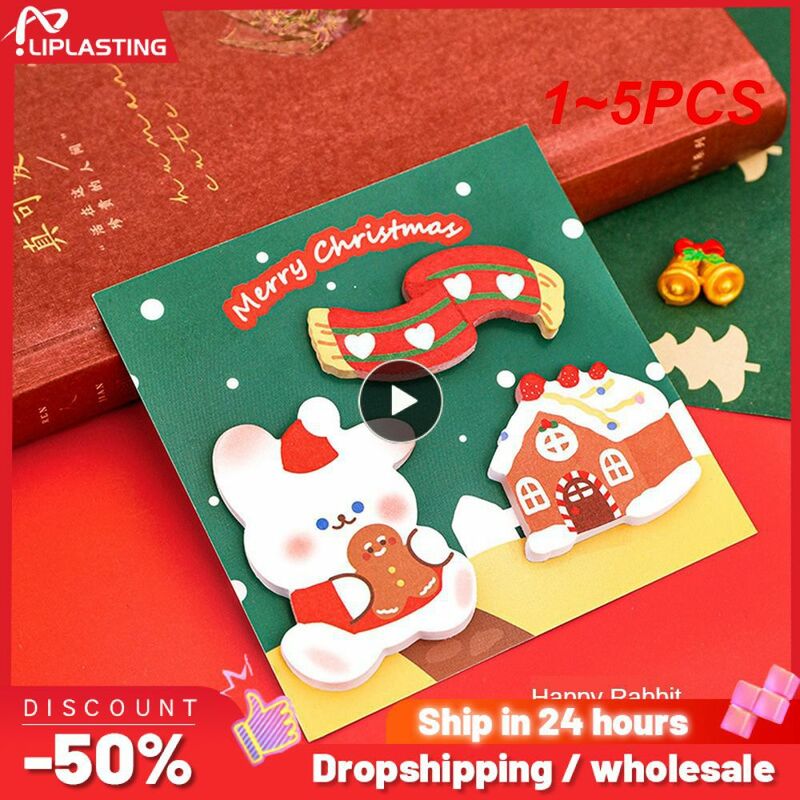 1 ~ 5 pezzi pezzo adesivo natalizio di Lytwtw note adesive Cute Kawaii Cartoon adesivo blocco note Memo Pad forniture per ufficio scuola