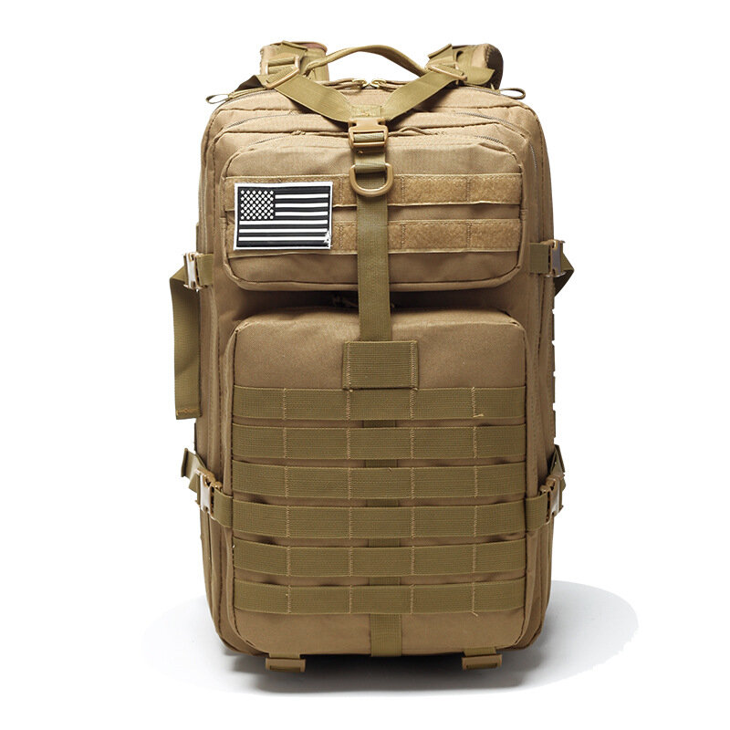 Большой армейский тактический рюкзак для мужчин, водонепроницаемая уличная спортивная сумка объемом 50 л для пеших прогулок, кемпинга, охот...