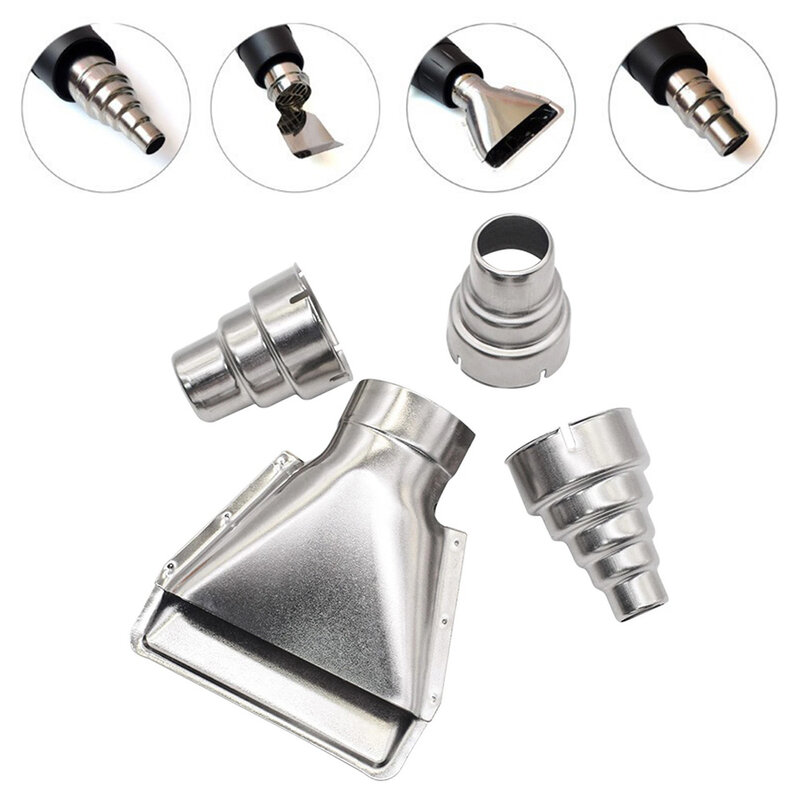 1PC Stainless Steel Nozzles A/B/C/D Options Electric Heat AirGun Nozzles Silver Welding Accessories Power Tools Parts