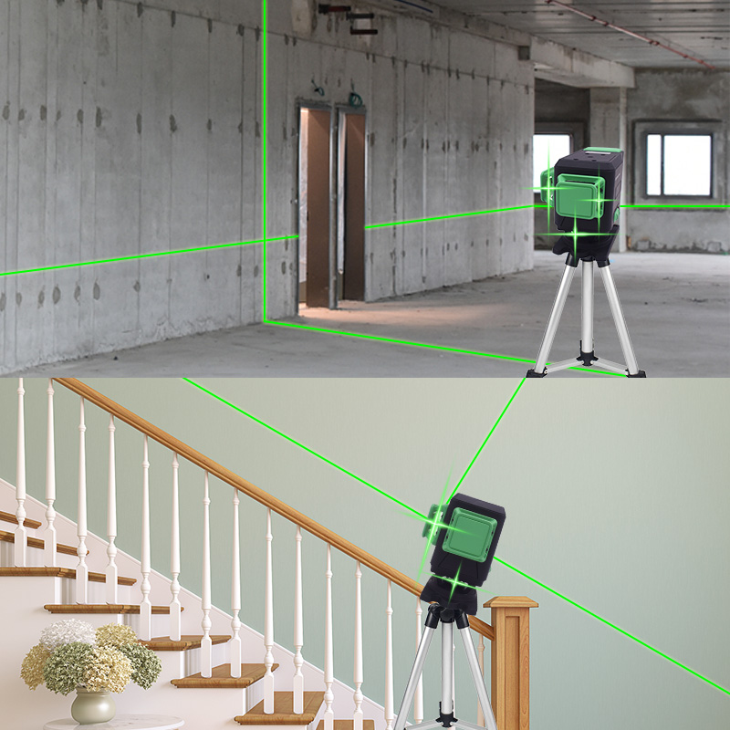 Pracmanu – niveau Laser 3D vert 12 lignes à faisceaux verts, croix verticale à nivellement automatique, puissant niveau Laser Horizontal vert 360