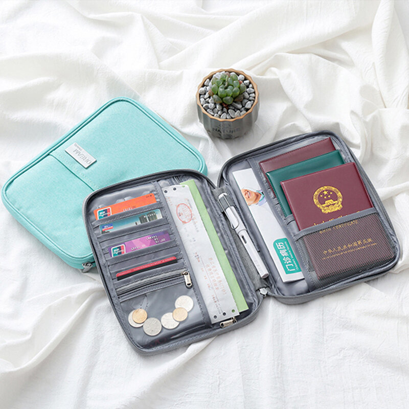 Bolsa de pasaporte de viaje para damas, bolso de almacenamiento multifuncional, portátil, impermeable, creativo, tarjetero de crédito