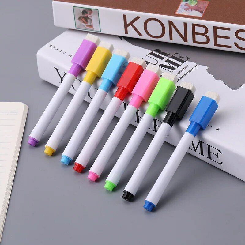 Multi 8สีไวท์บอร์ด Set Pulpen Erasable Marker ปากกาสำหรับสีขาว Board แก้วเด็กวาดห้องประชุมโรงเรียนครู