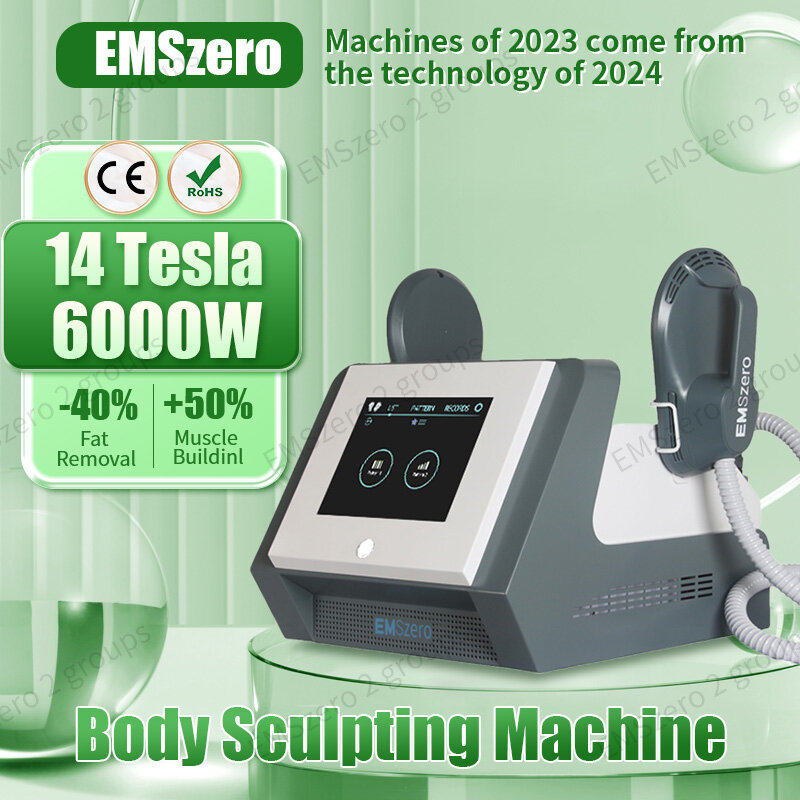 EMS EMSzero Neo 6000W 14Tesla mesin pahat hi-emt, peralatan pijat pembentuk tubuh Stimulator otot NOVA untuk Salon