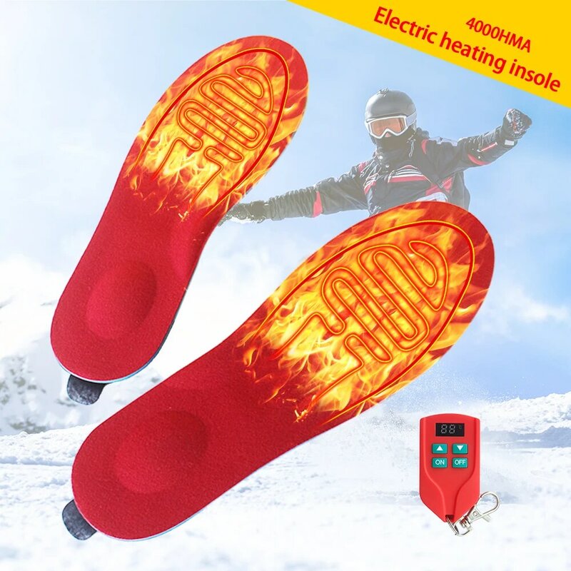 Semelles chauffantes USB pour hommes et femmes, 2000 mAh, chaussettes chauffantes, coussins électriques, peuvent garder la chaleur en hiver