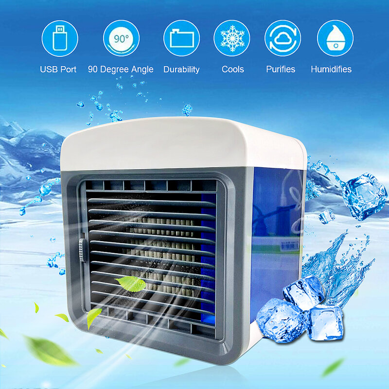 Aire acondicionado portátil, miniventilador de refrigeración de escritorio, humidificador, purificador para oficina, hogar y habitación