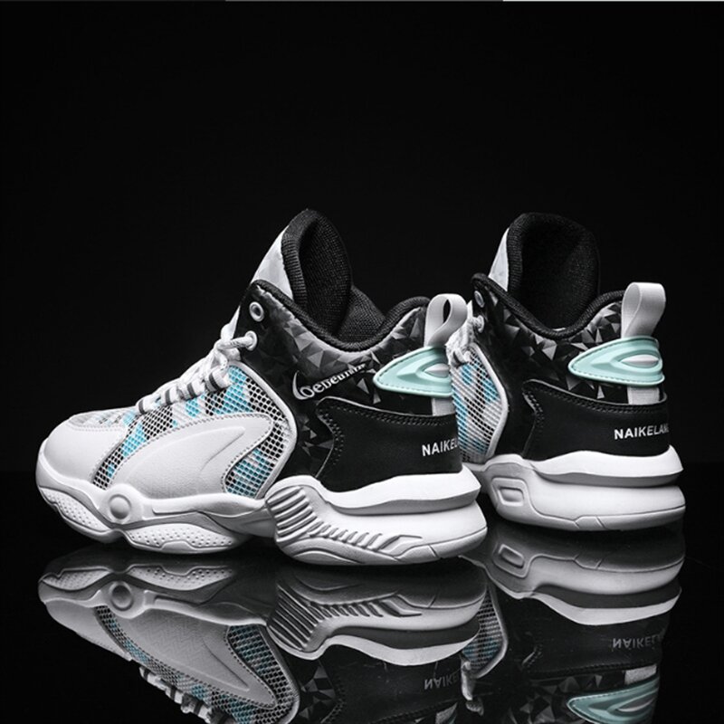 2022 New Fashion Kids Basketball Shoes Kids Fashion Lightweight Sneakers Thick Sole Non-slip Mesh Breathable Running Sneakers