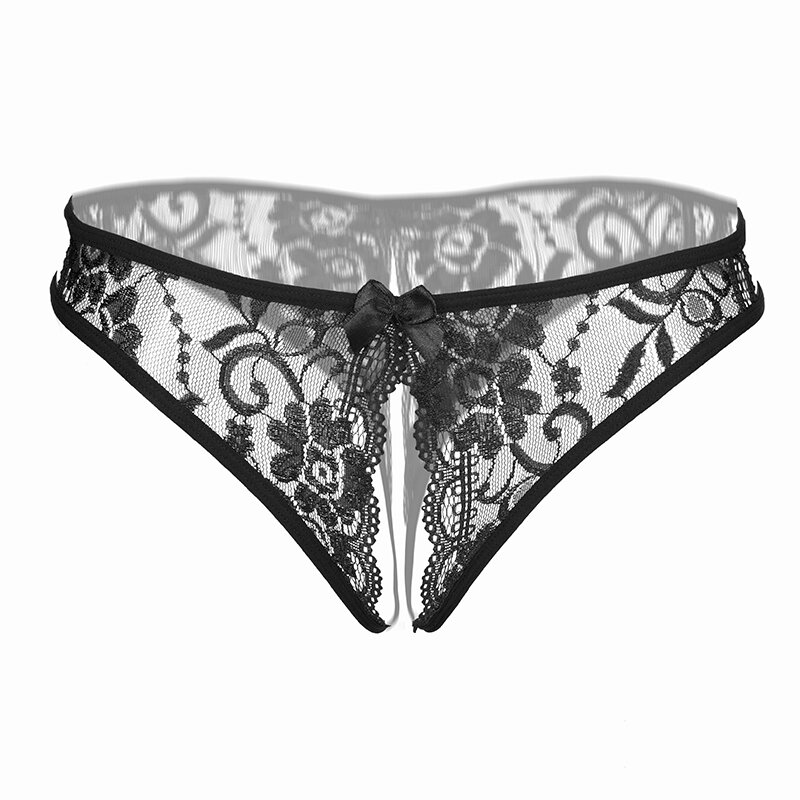 Women Sexy Lace Open Crotch Panties Underwear Exotic Lingerie Womens Transparent Seamless Thong Female Crotchless G-String