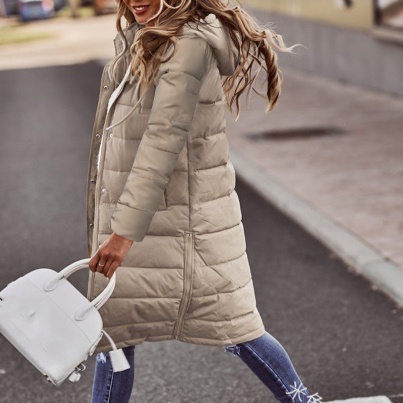 Abbigliamento donna cappotto invernale giacca Parka Zip Up cardigan cappotto lungo caldo spesso donna Parka con cappuccio allentato abbigliamento da neve capispalla imbottito