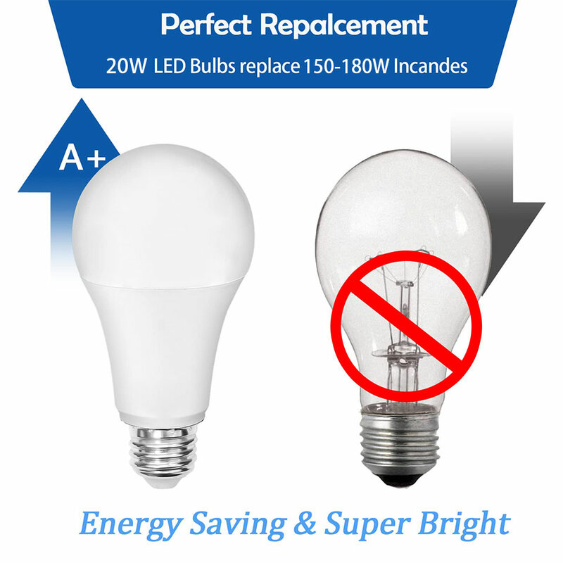 Ampoule LED Real Power, Ampoules de budgétaire, Lampe Bombillas, 3W, 6W, 9W, 12W, 15W, 18W, 20W, AC 220V-240V, E14, 8 pièces