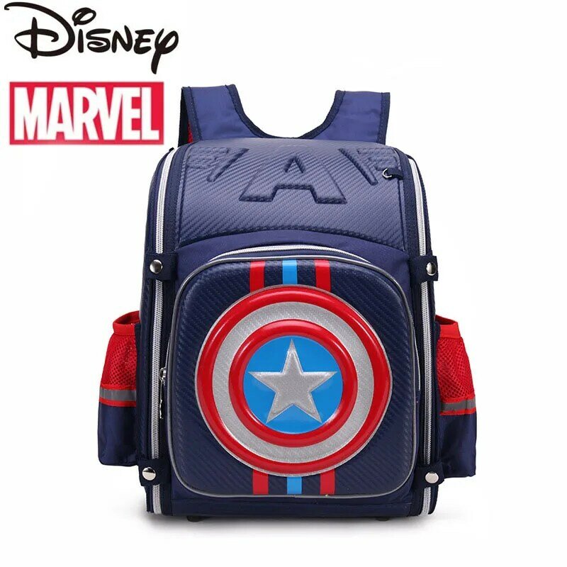Disney's New Children's Backpack Captain America Cartoon 3D Student Schoolbag Large-capacity Load-reducing Waterproof Schoolbag