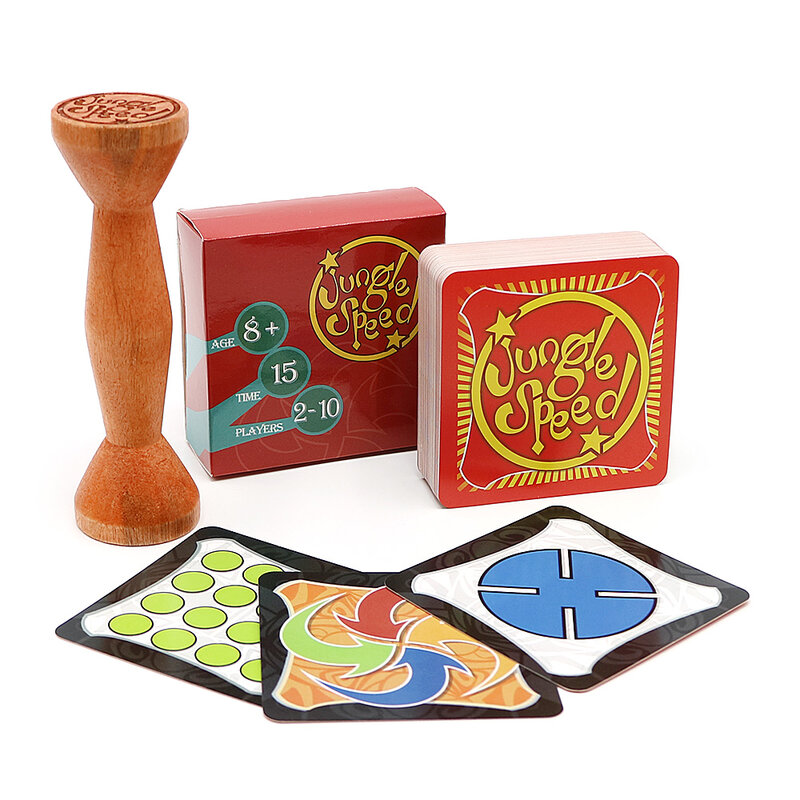 الأسبانية والإنجليزية الغابة ألعاب المجلس البني الخشب رمز تشغيل سريع زوج سرعة الغابات للأطفال الأسرة حفلة اللعب بطاقات الجدول لعبة
