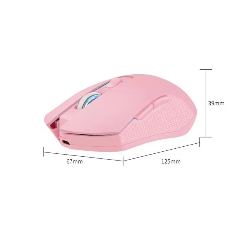 الوردي الصامت LED البصرية لعبة الفئران 1600 ديسيبل متوحد الخواص 2.4G USB اللاسلكية فأرة للكمبيوتر المحمول 667C