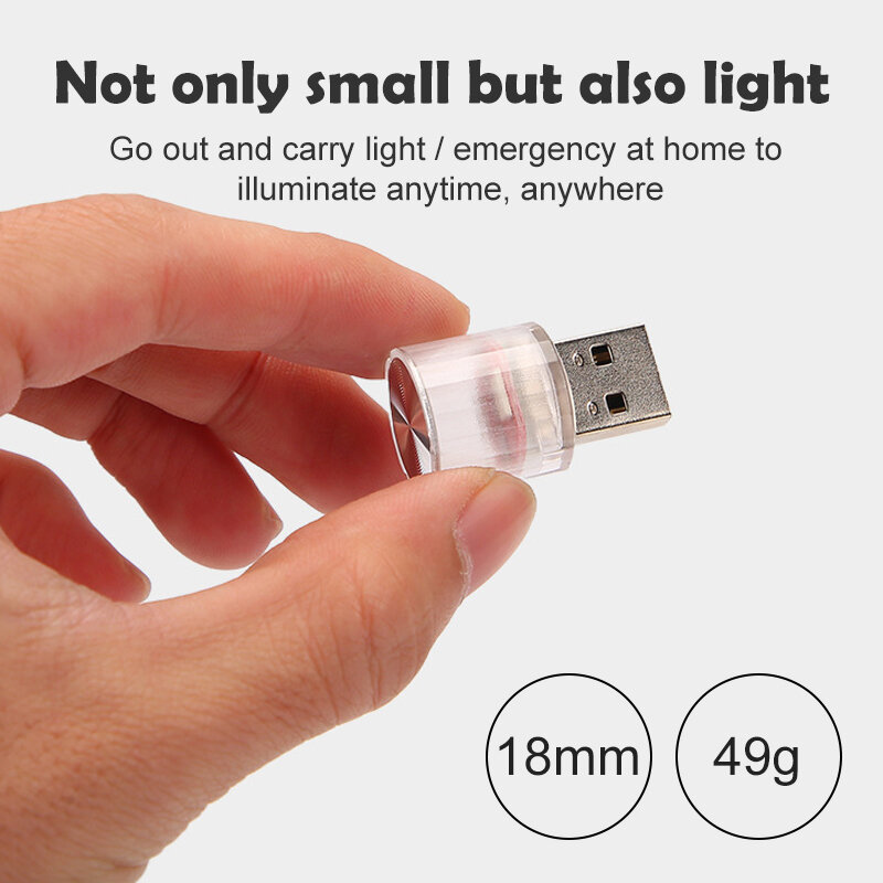 5V Mini USB Light LED Car lampada decorativa per luce ambientale per modellistica ambientale per feste Automotive PortablePlug Play interni Auto