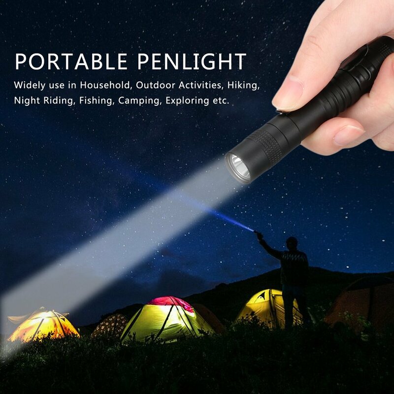 Minilinterna LED portátil resistente al agua para actividades al aire libre, linterna de defensa personal con batería AAA, 2000LM