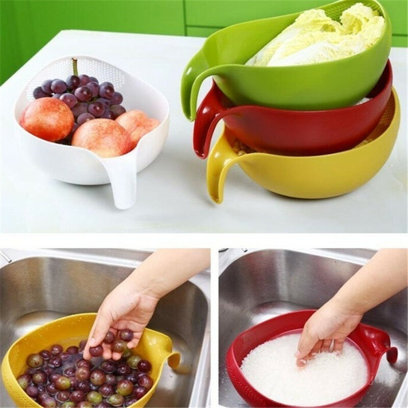 Máquina de lavar arroz quinoa filtro limpeza legumes frutas cozinha ferramentas com alça mais novo