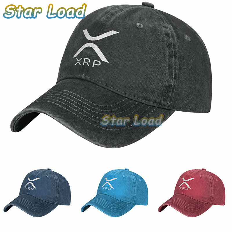XRP Topi Bisbol Topi Mata Uang Kripto Snapback Dapat Disesuaikan Topi Keren Modis Pria Wanita untuk Uniseks
