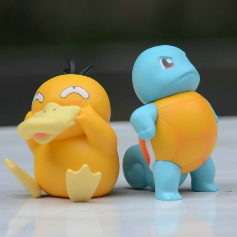 Kawaii 10cm pokemon psyduck anime figura figurinha criativa modelo bonecas pokémon squirtle figura de ação brinquedos para crianças presente