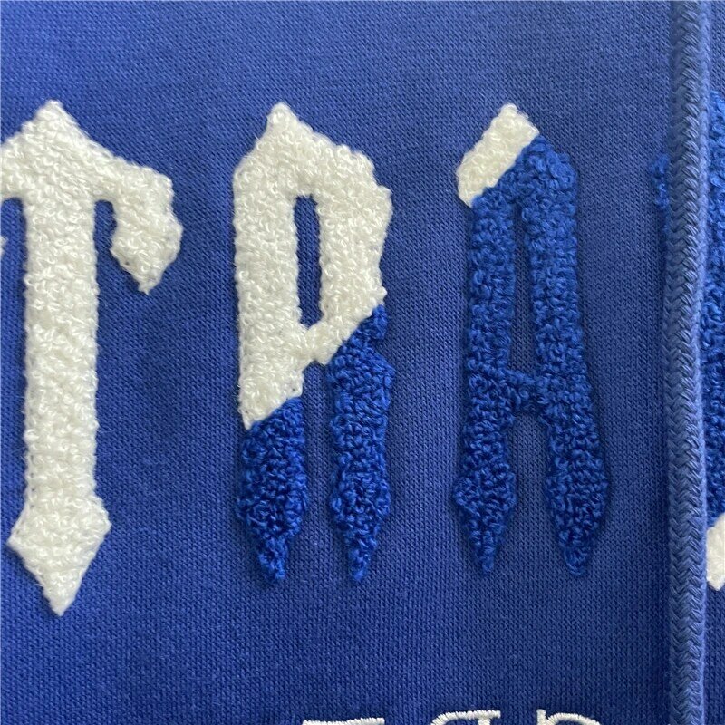 Синяя толстовка с капюшоном в виде трапеции для мужчин и женщин, топ 1:1, вышитые полотенца, пуловер в виде трапеции, одежда